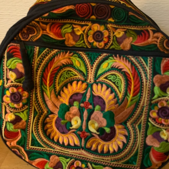 Colorful Embroidered Backpack by Expressions NYC. - Picture 2 of 13